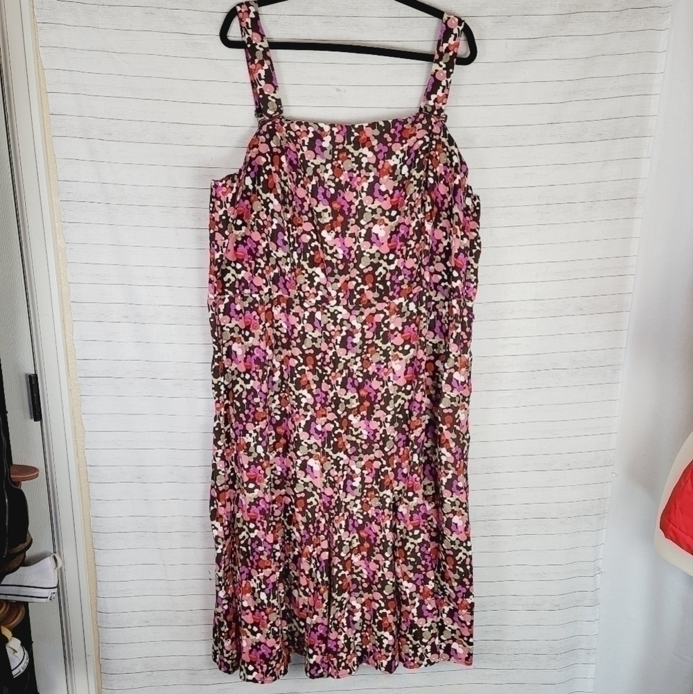 LANE BRYANT FLORAL LINEN SUNDRESS, SZ 26 - Picture 3 of 10